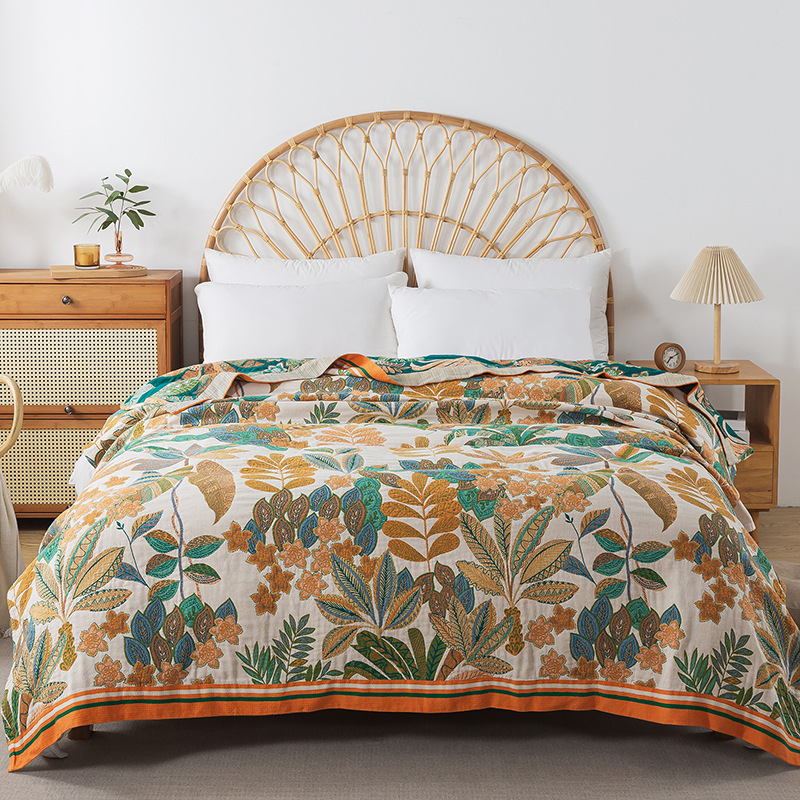 Muslin Cotton Bedspread - Muslin Gauze Bedspread On The Bed