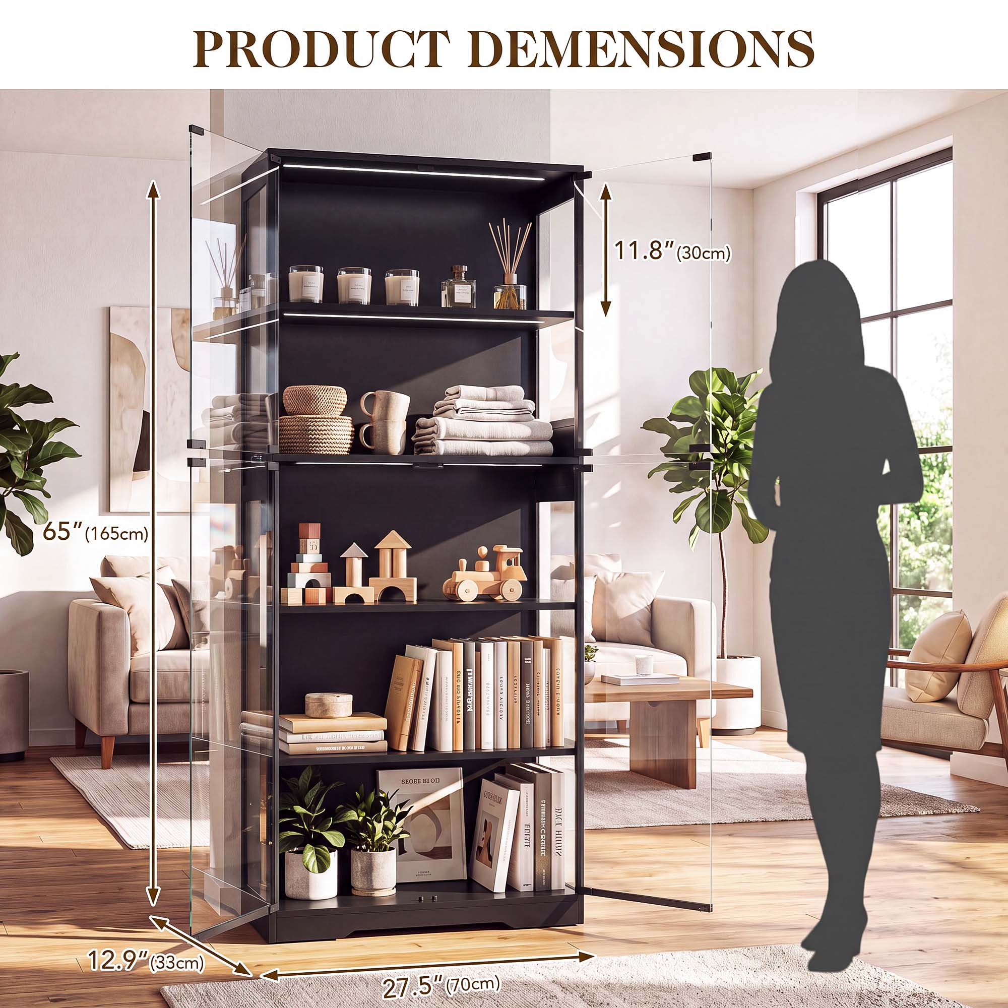 TCGBKAF 5‑Tier Display Cabinet - Lighting recension och pris