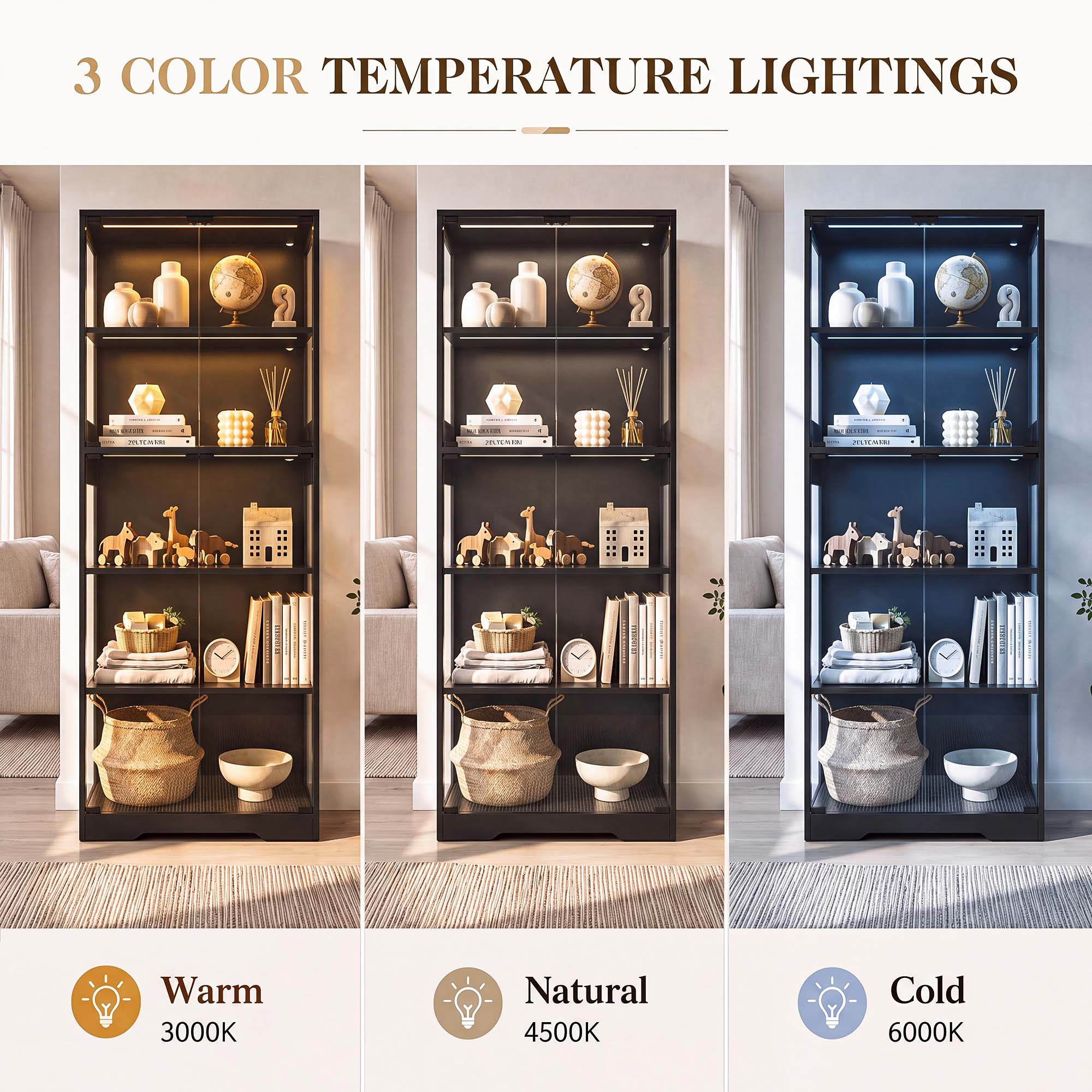 TCGBKAF 5‑Tier Display Cabinet - Lighting recension och pris
