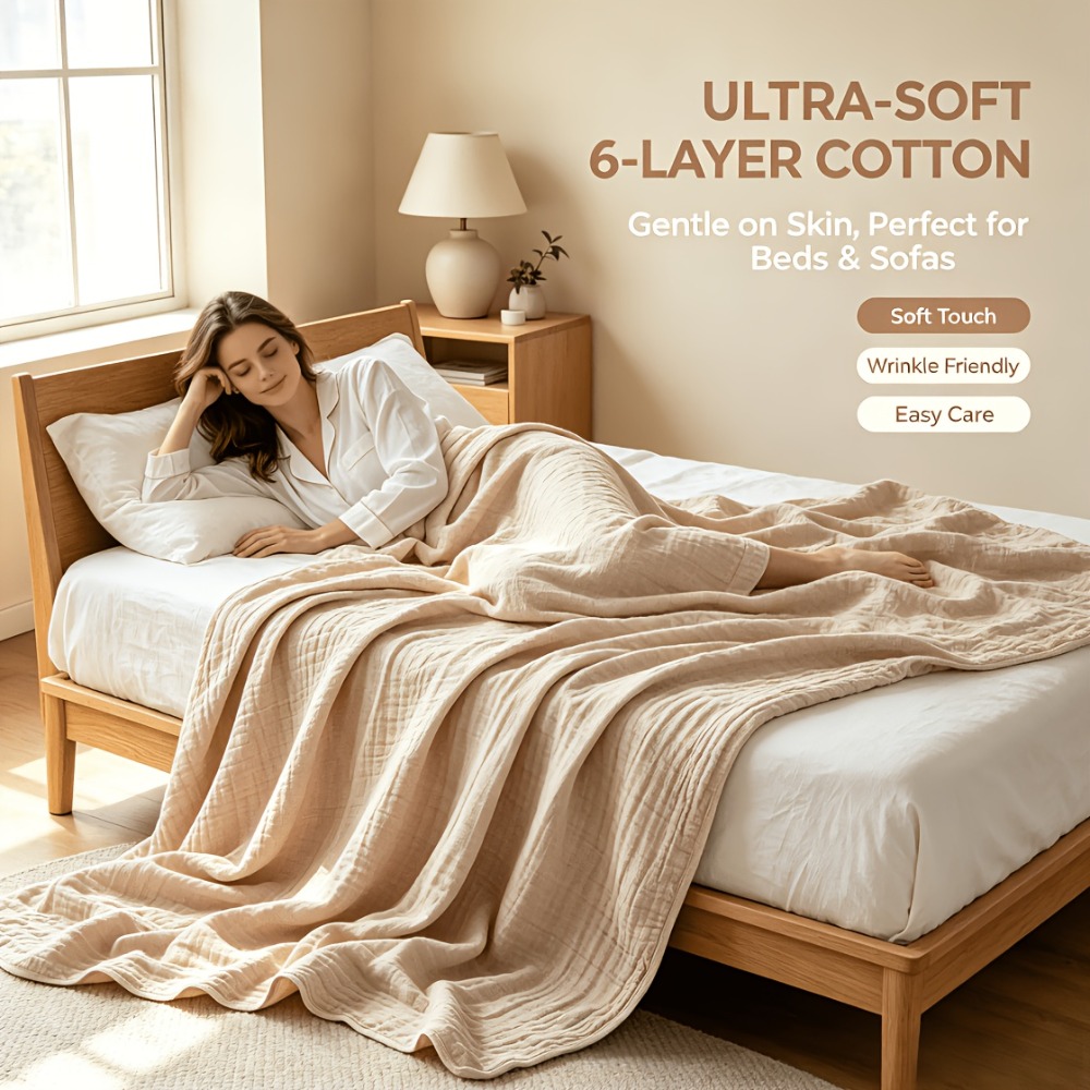 100% Cotton Muslin Blankets Li - Muslin Cotton Bedspread recension och pris