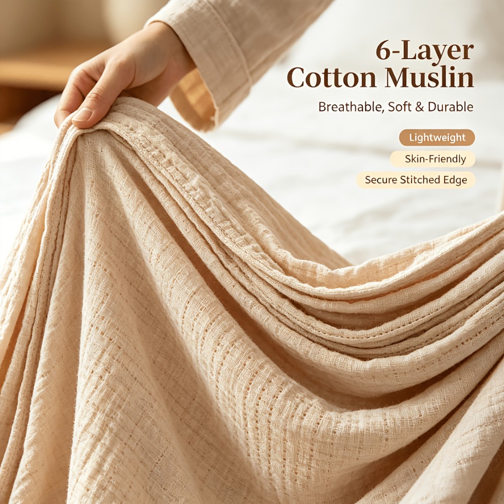 100% Cotton Muslin Blankets Li - Muslin Cotton Bedspread recension och pris