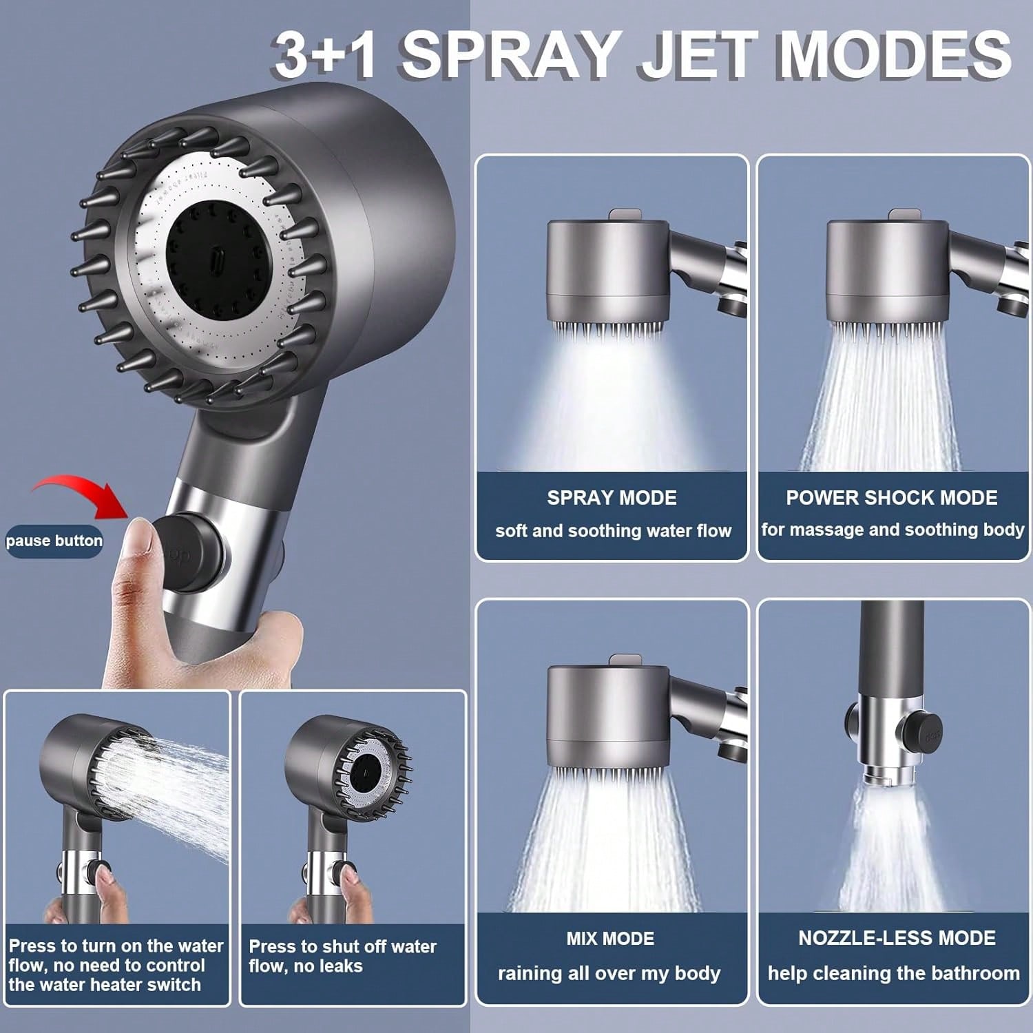 High-Pressure Handheld Shower  - High Pressure Shower Head Handheld recension och pris