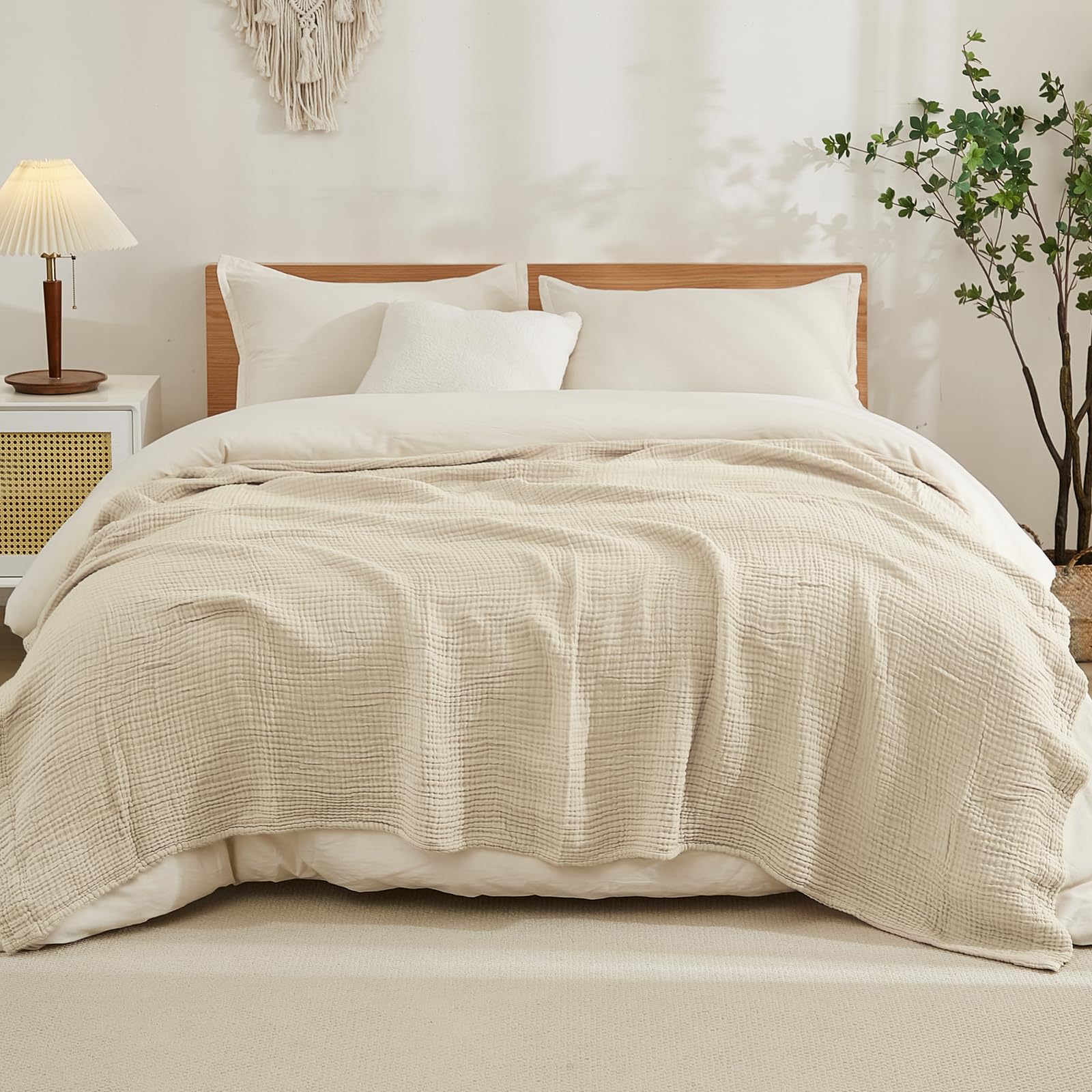 100% Cotton Blanket for Bed So - Muslin Cotton Bedspread recension och pris