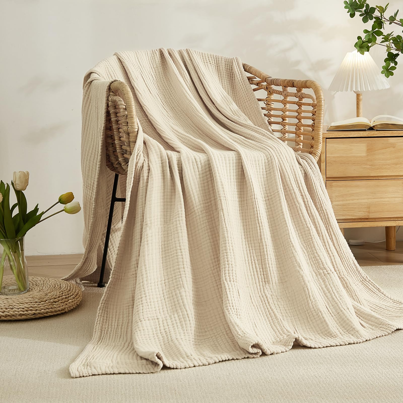 100% Cotton Blanket for Bed So - Muslin Cotton Bedspread recension och pris