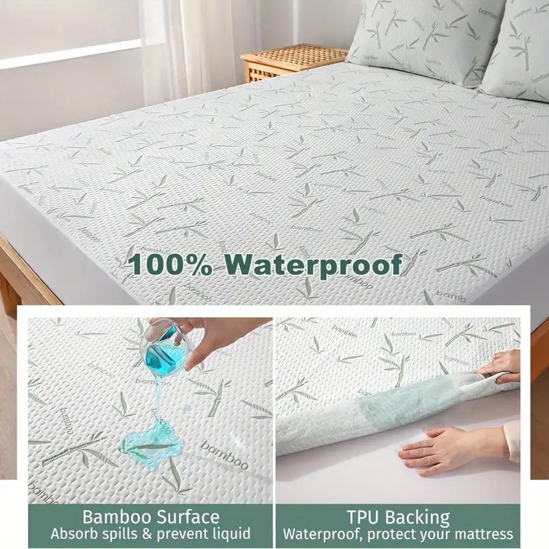 1pc Bamboo Mattress Protector, - Waterproof Mattress Protector Breathable recension och pris