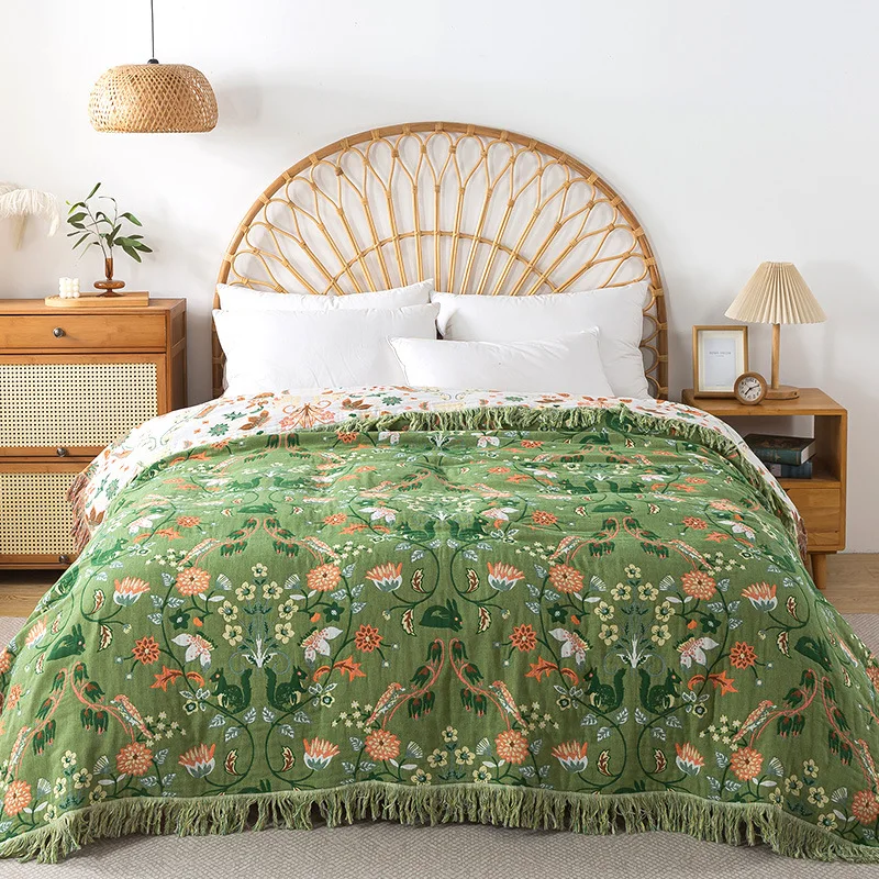 Pure Cotton Blanket Muslin Wov - Muslin Cotton Bedspread recension och pris