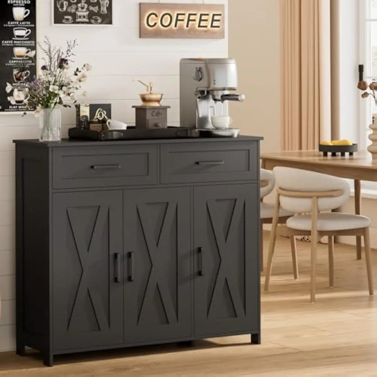 Coffee Bar Storage Cabinet wit - Kitchen recension och pris