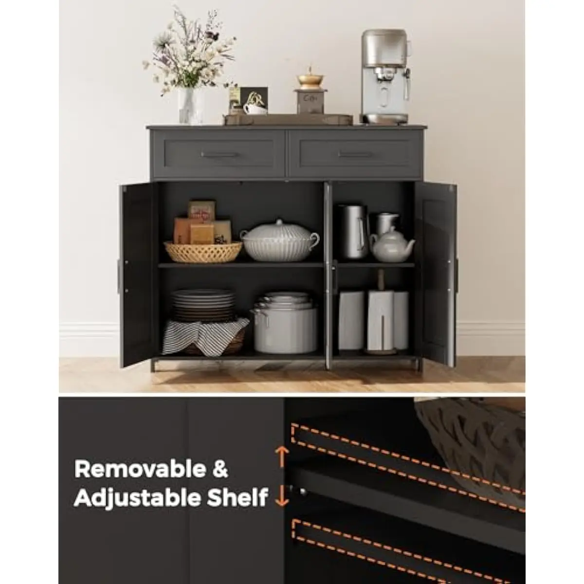 Coffee Bar Storage Cabinet wit - Kitchen recension och pris