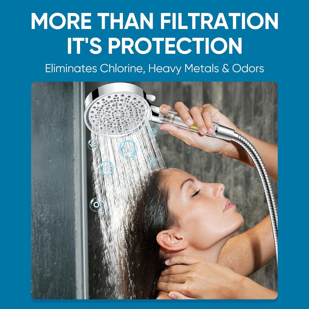 Filtered Shower Head with Hand - High Pressure Shower Head Handheld recension och pris