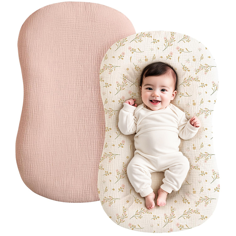 2PCS Baby Lounger Cover Muslin - Muslin Cotton Bedspread recension och pris