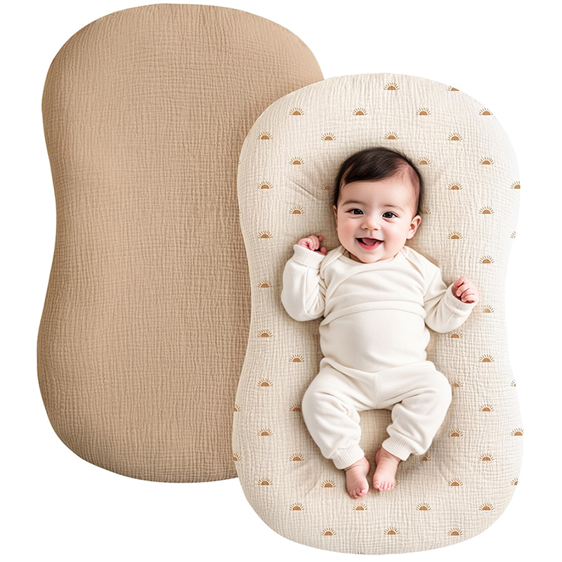 2PCS Baby Lounger Cover Muslin - Muslin Cotton Bedspread recension och pris