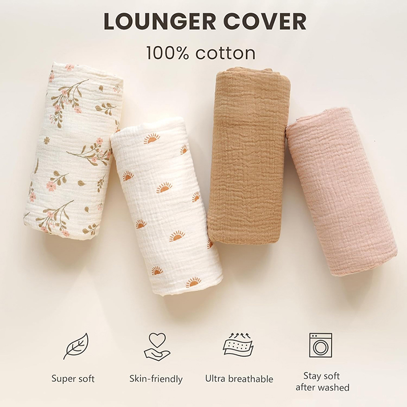 2PCS Baby Lounger Cover Muslin - Muslin Cotton Bedspread recension och pris