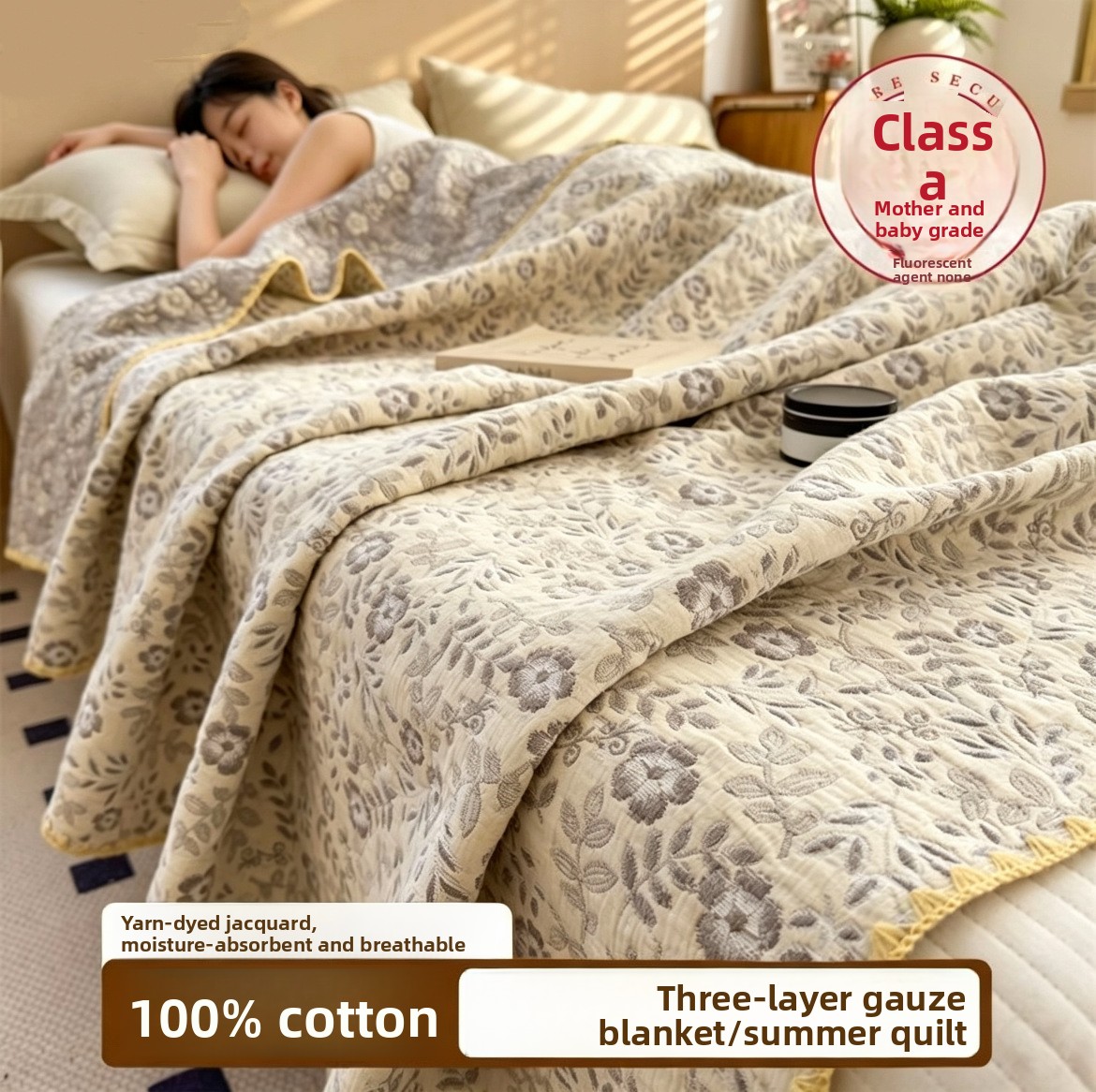 100% Cotton Muslin Blanket Bre - Muslin Cotton Bedspread recension och pris