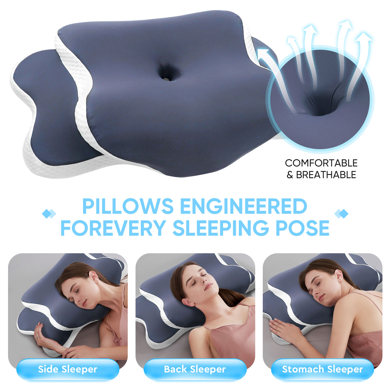 Memory Foam Pillow Cervical Pi - Memory Foam Orthopedic Pillow Neck Pain recension och pris