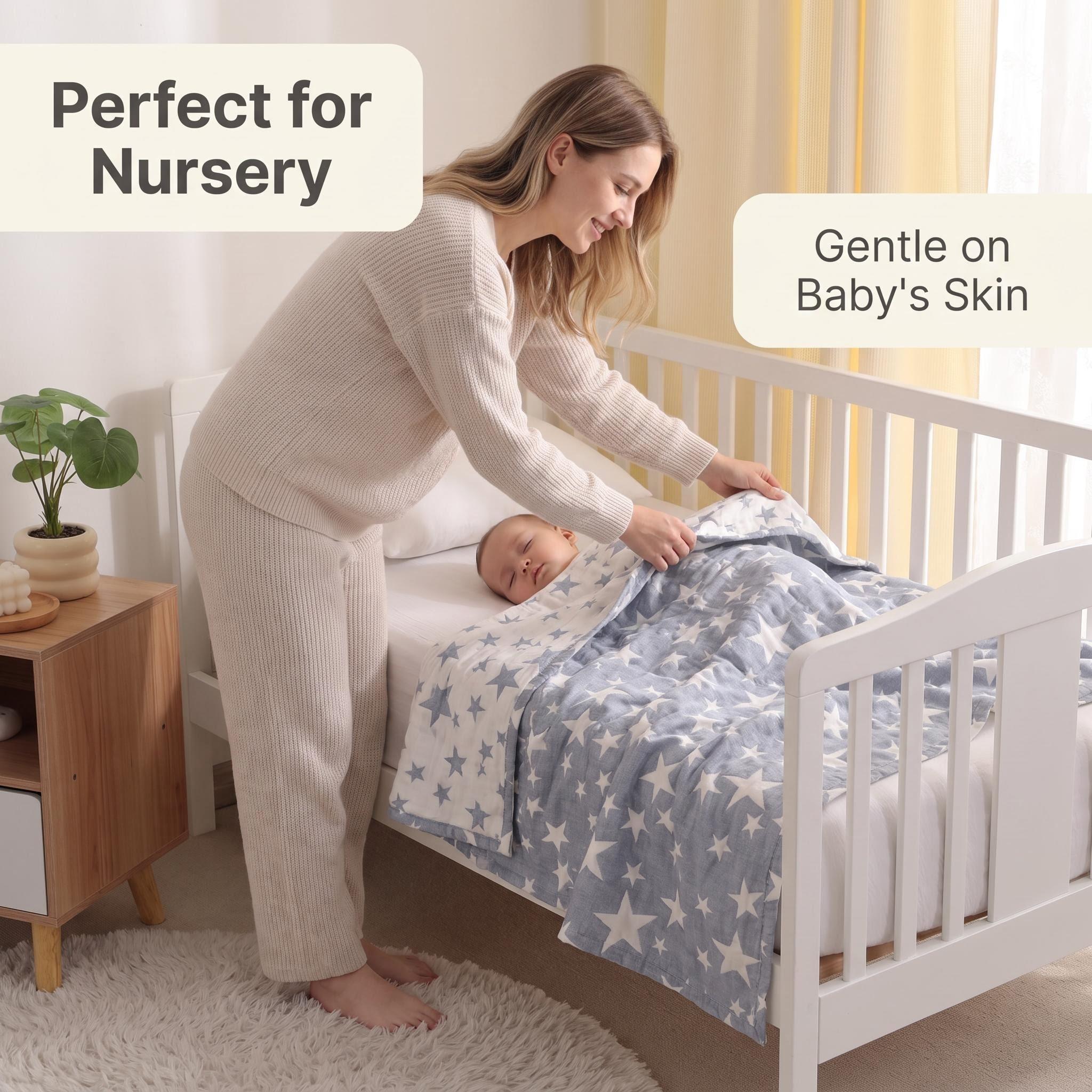 3-Layer Cotton Muslin Throw Bl - Muslin Cotton Bedspread recension och pris