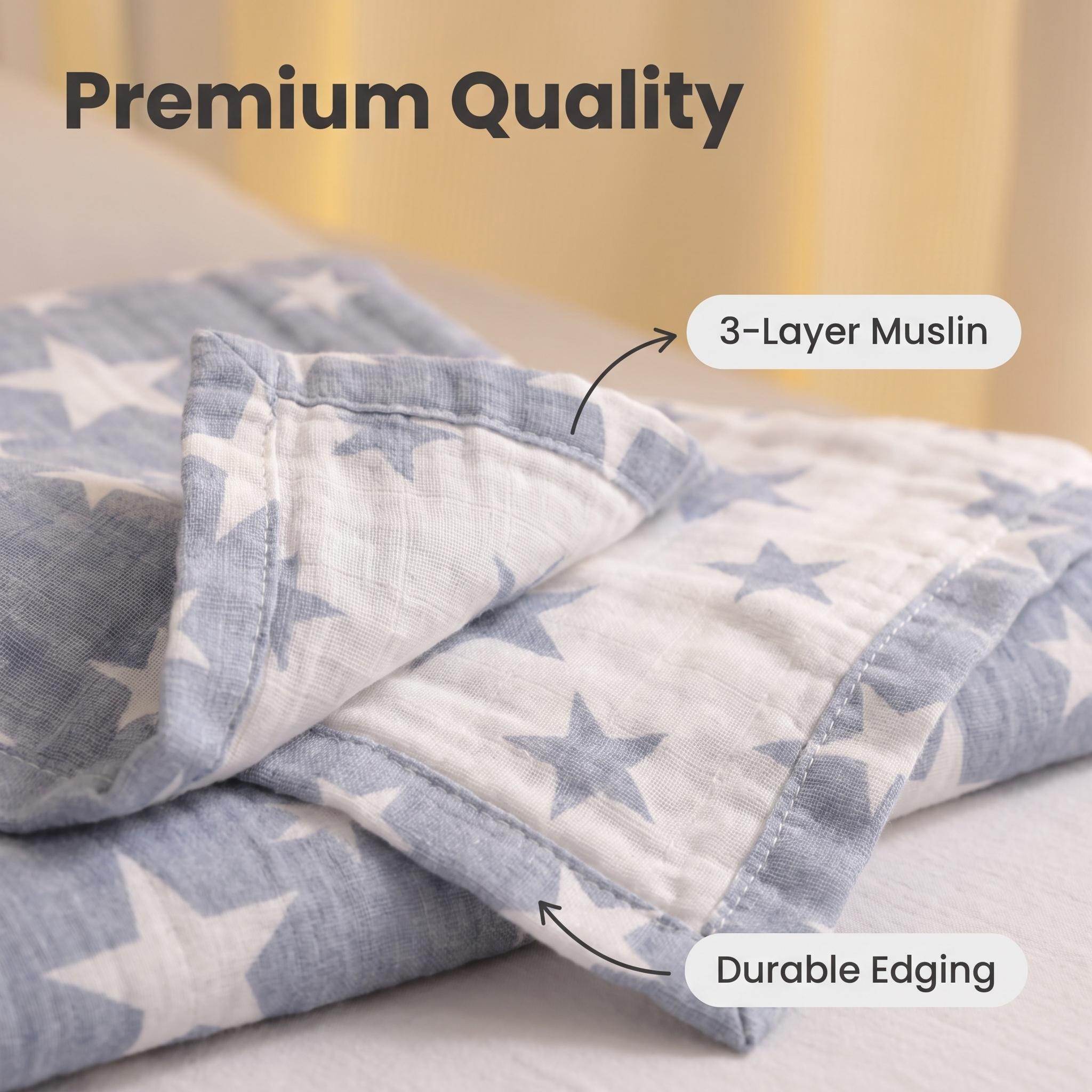 3-Layer Cotton Muslin Throw Bl - Muslin Cotton Bedspread recension och pris
