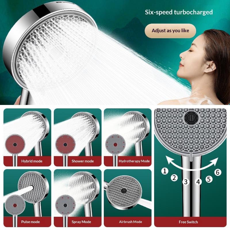 New 6 Modes Adjustable Handhel - High Pressure Shower Head Handheld recension och pris