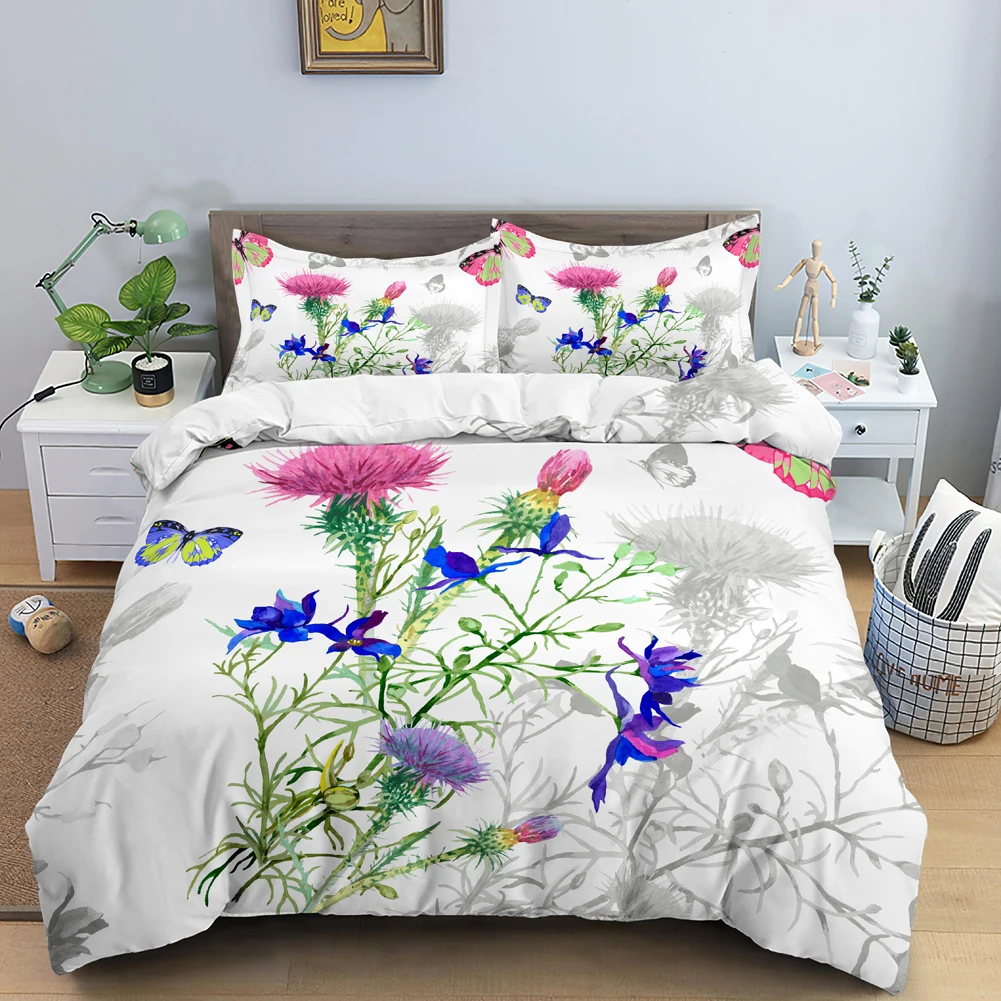 Butterfly Bedding Set 3D Flowe - Duvet Cover Sets With Zipper recension och pris