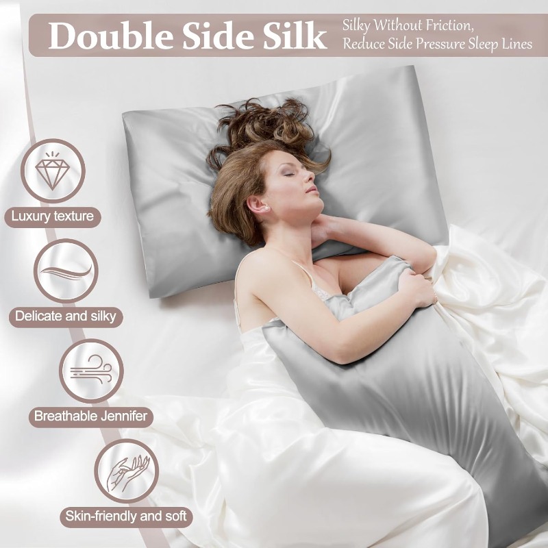 2pcs Satin Silk Pillowcase for - Satin Silk Pillowcase Hair Skin recension och pris