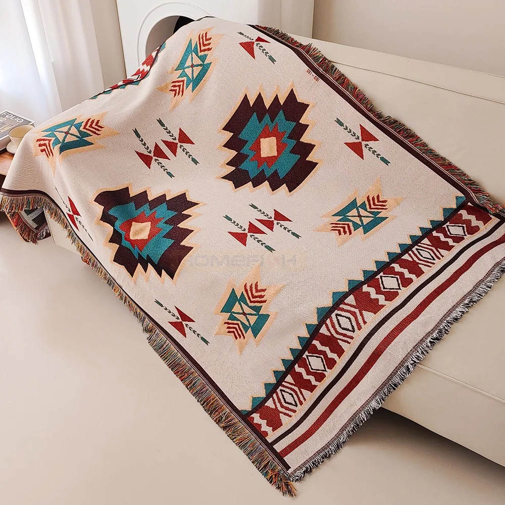 Aztec Blanket Oversized Boho T - Boho Throw Blanket Fringe recension och pris