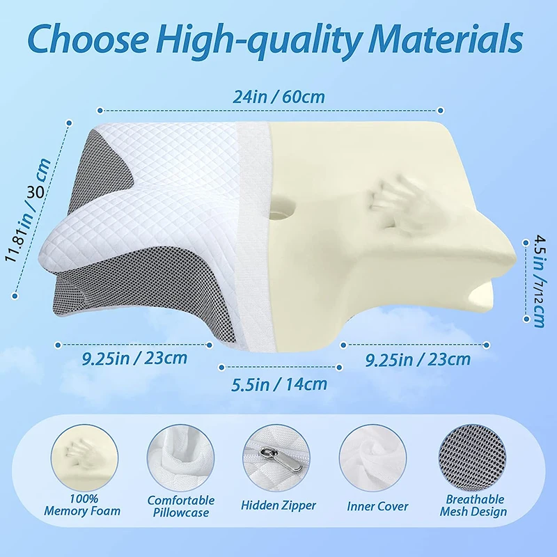 Orthopedic Contour Neck Pillow - Memory Foam Orthopedic Pillow Neck Pain recension och pris
