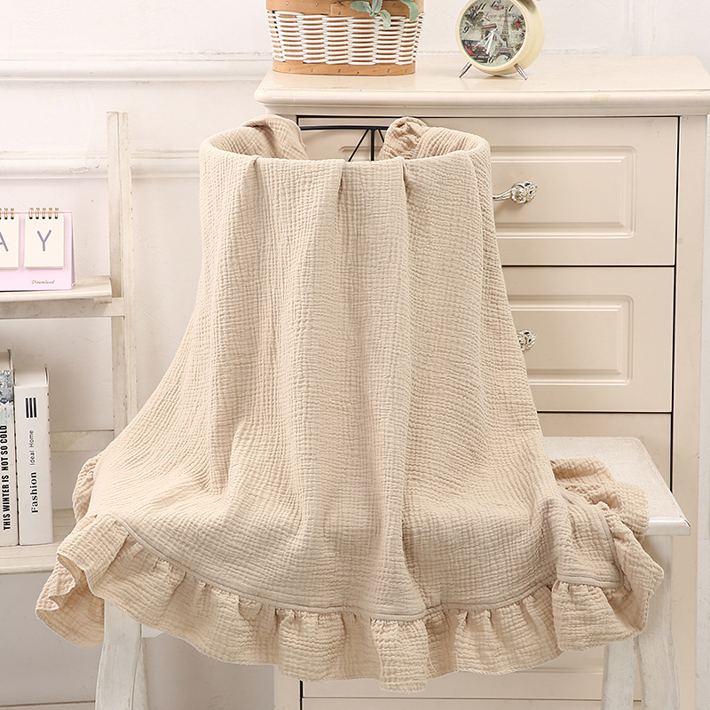 100% Cotton Ruffled Muslin Bla - Muslin Cotton Bedspread recension och pris