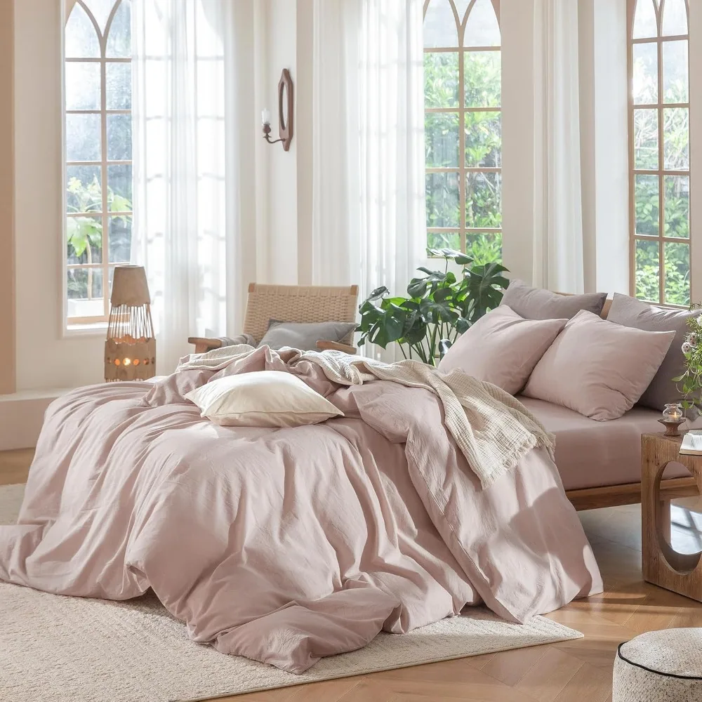 Duvet Cover Set 100% Washed Co - Duvet Cover Sets With Zipper recension och pris