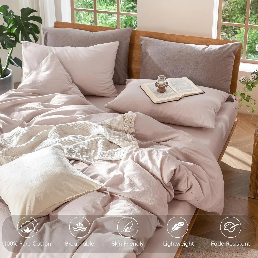 Duvet Cover Set 100% Washed Co - Duvet Cover Sets With Zipper recension och pris