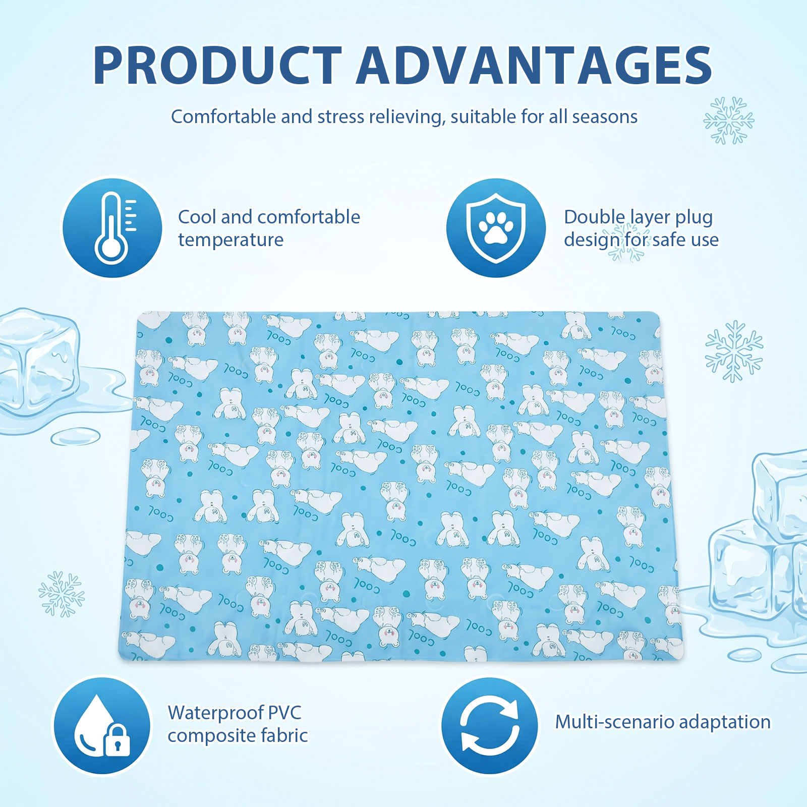 Dog Self Cooling Mat Ice Gel S - Cooling Blanket Hot Sleepers recension och pris