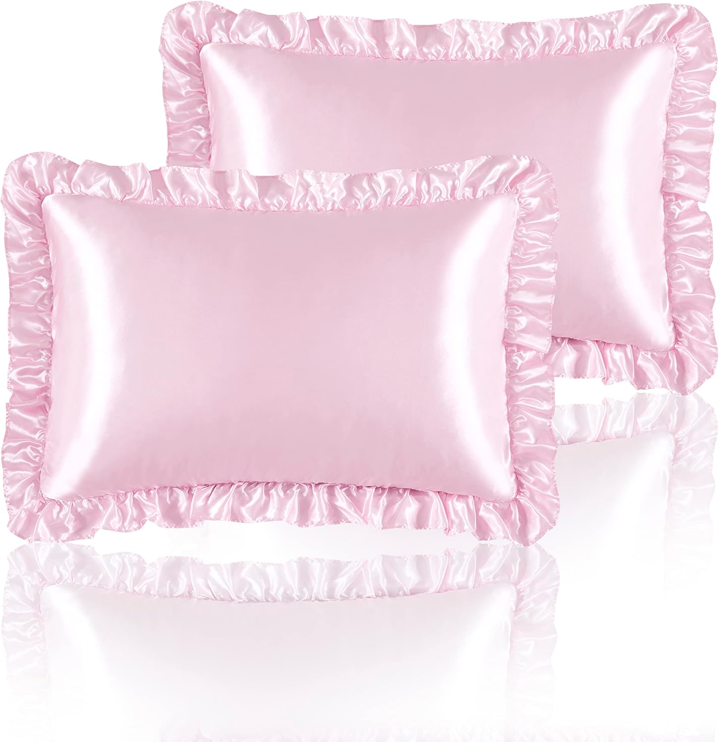 2Pcs Satin Ruffled Pillow Case - Satin Silk Pillowcase Hair Skin recension och pris