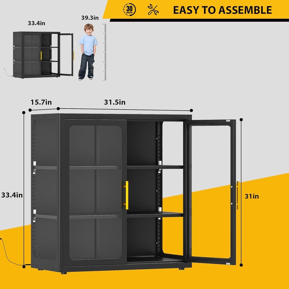 34 Tall Glass Door Display Cab - Lighting recension och pris