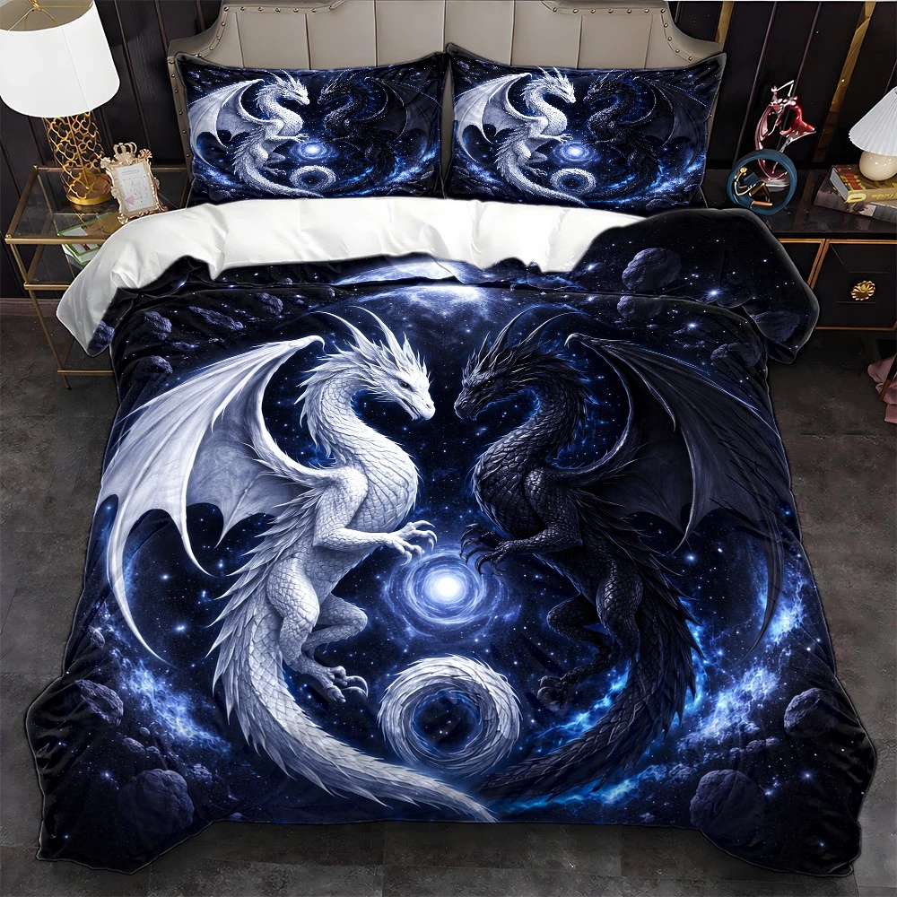 3Pc Starry Sky Dragon Totem Du - Duvet Cover Sets With Zipper recension och pris