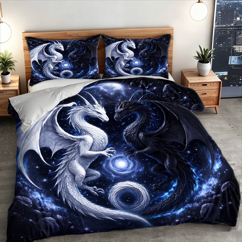 3Pc Starry Sky Dragon Totem Du - Duvet Cover Sets With Zipper recension och pris