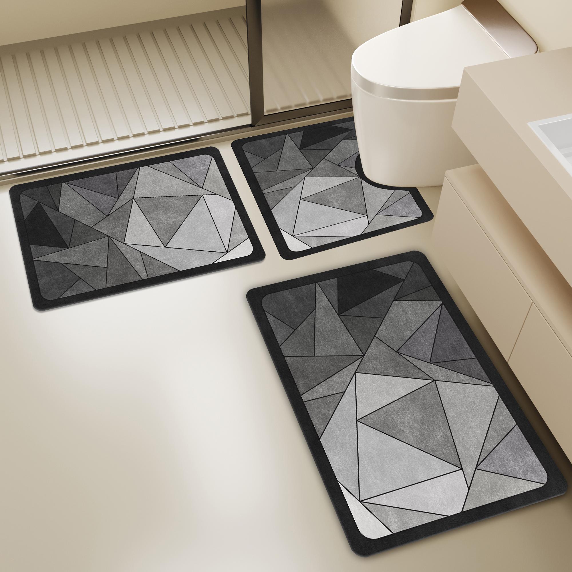 3-Piece Bathroom Mat Set Thick - Quick Dry Diatomite Bath Mat recension och pris