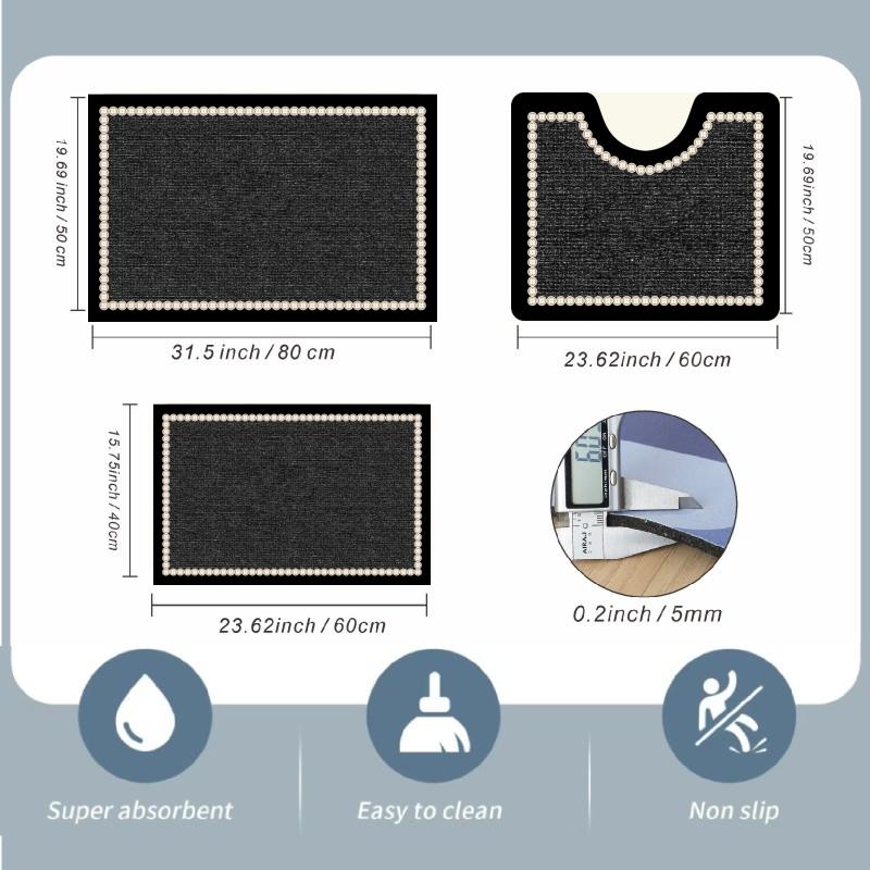 3-Piece Bathroom Mat Set Thick - Quick Dry Diatomite Bath Mat recension och pris