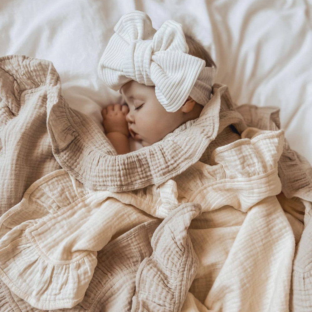 INS Ruffled Muslin Baby Swaddl - Muslin Cotton Bedspread recension och pris