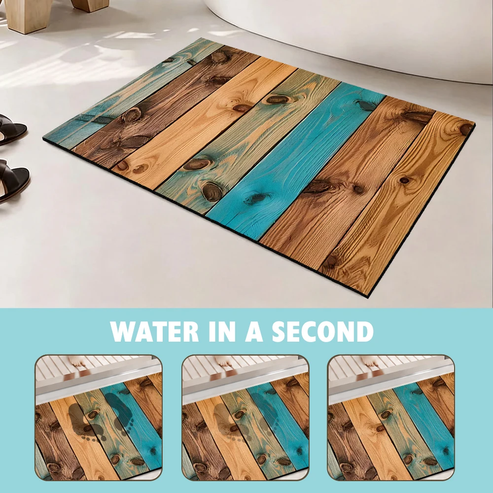 Vintage Reclaimed Wood Diatomi - Quick Dry Diatomite Bath Mat recension och pris