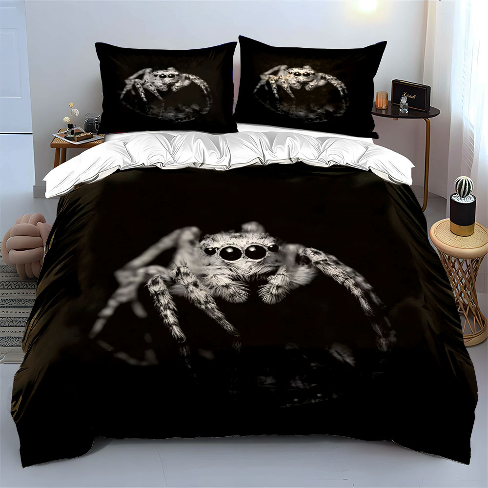 Jumping Spider Black and White - Duvet Cover Sets With Zipper recension och pris